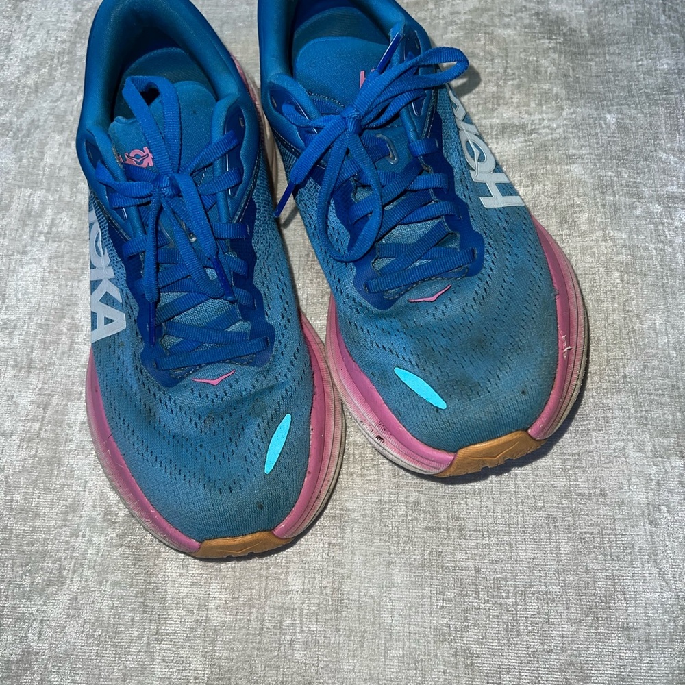 Hoka Women's Teal and Magenta Athletic Shoes